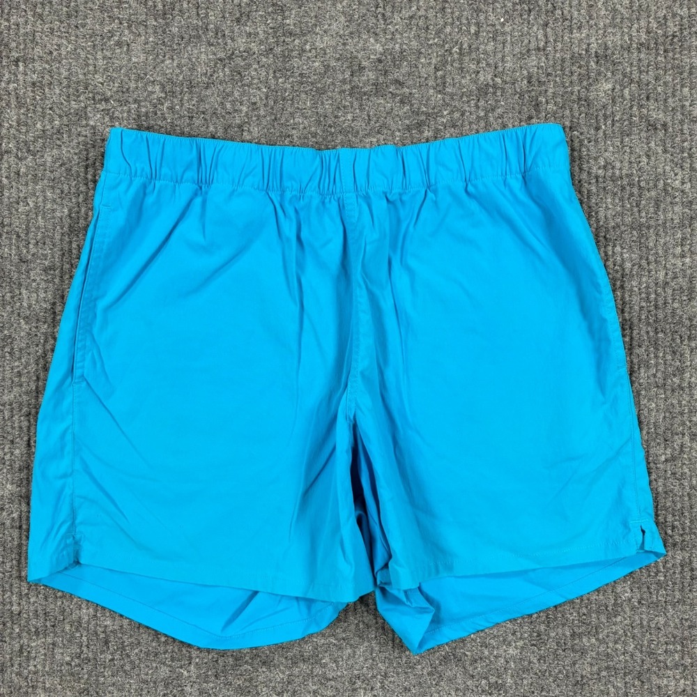 Reel Legends Womens Performance Pull On Shorts Size 12 Blue Nylon Stretch